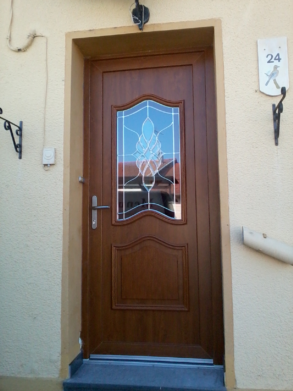 Porte d'entrée pvc + vitrail