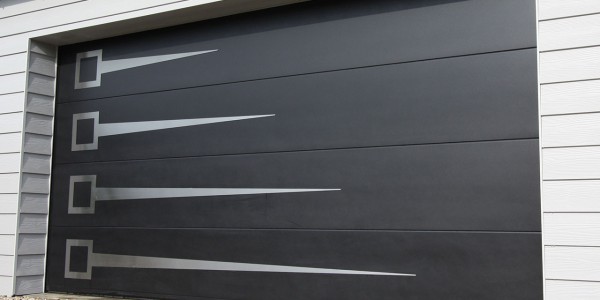 Porte de garage décor inox
